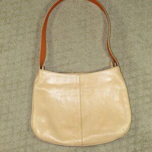 Lamarthe 9"x12" Beige Leather Shoulder Purse